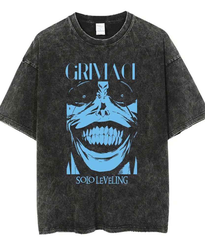Solo Leveling Oversized Vintage Gym Tee – Unisex Heavyweight Anime T-Shirt