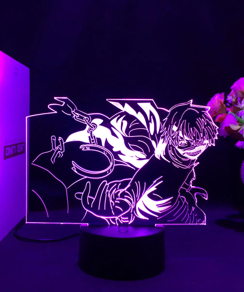 Anime Tokyo Ghoul Glowing Acrylic Stand Ken Kaneki Figure Nightlight for Reading Room Decor Light Gift for Birthday Table Lamp