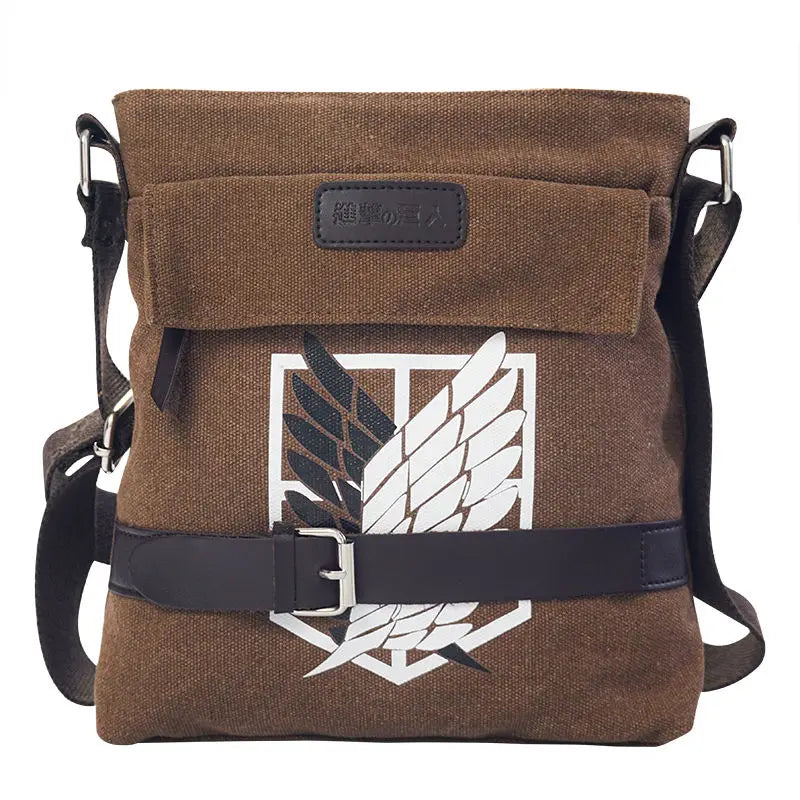 Anime Attack on Titan Print Canvas Bag Crossbody Bag Cosplay Vintage Shoulder Bags High Quality Bags for Men Women