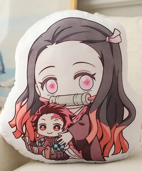 Hot Kawaii Demon Slayer Nezuko Cuddly Toy Anime Tanjirou Pillows Doll Cute Shinobu Sofa Cushions Doll Pendants 12CM