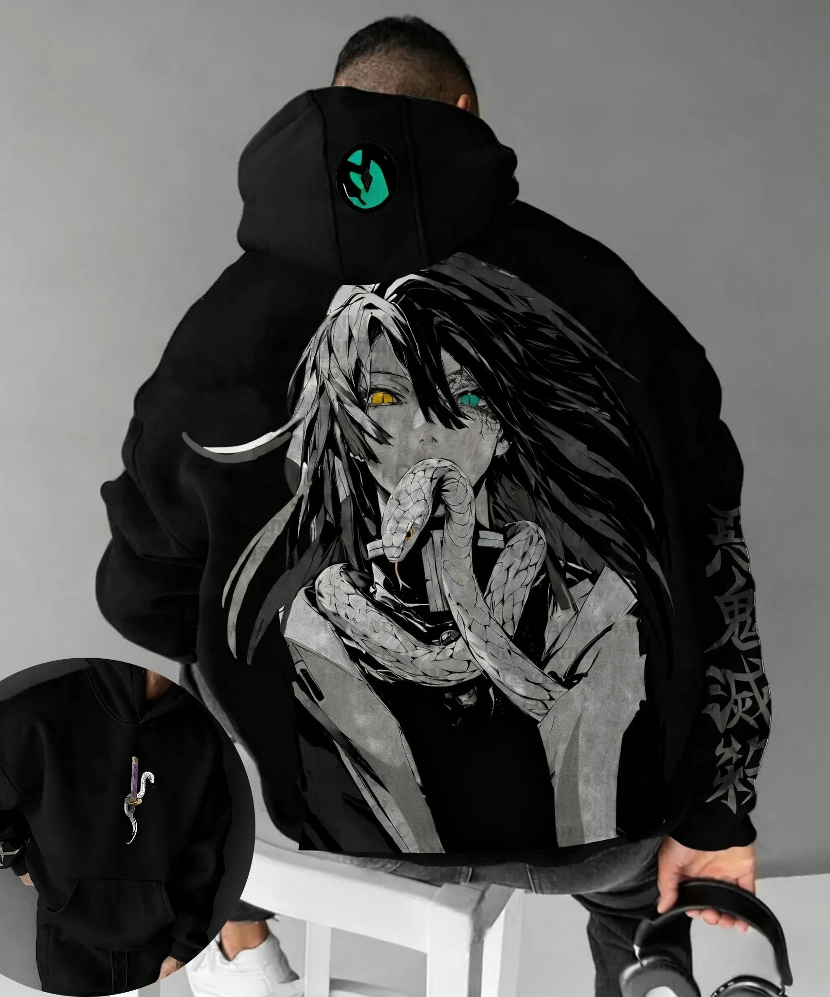 Demon Slayer Anime Autumn/Winter Hoodie Men's New Iguro Obanai Printed Harajuku Casual Loose and Versatile Parent Child Top
