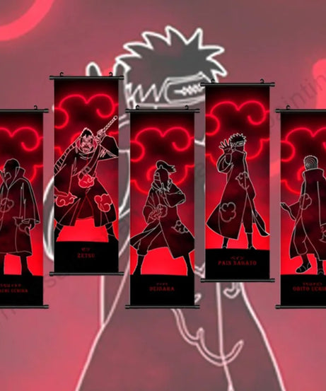 Naruto Villains Wall Scroll – Akatsuki Zetsu, Obito & Pain Canvas Poster