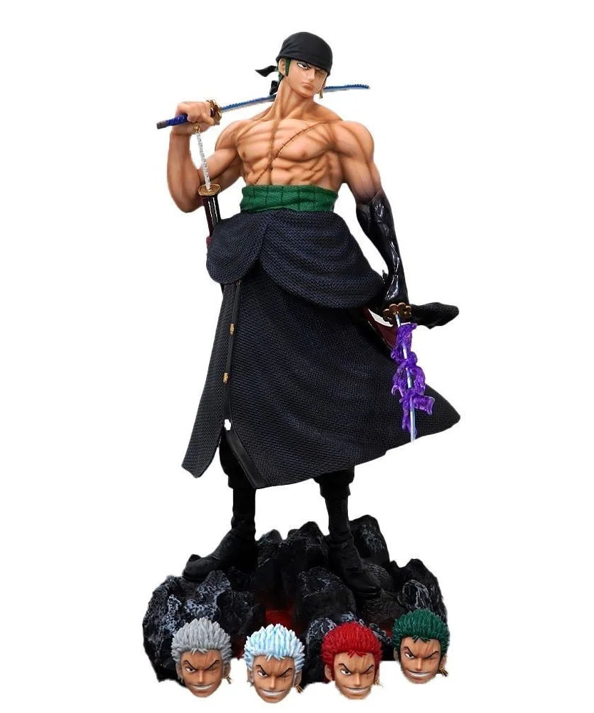 One Piece Anime Large 50cm Five-Headed Eagle Carrying Knife Domineering Zoro Collectible Statue Model Figure Ornament Gifts