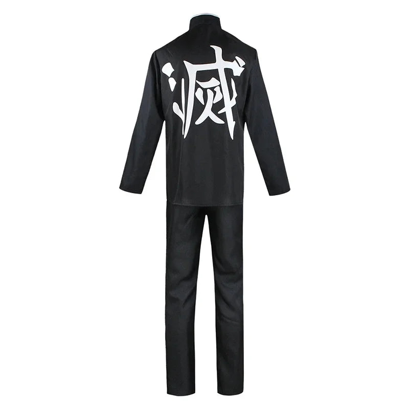 Anime Demon Slayer Genya Shinazugawa Cosplay Costume – Uniform & Wig Set 4