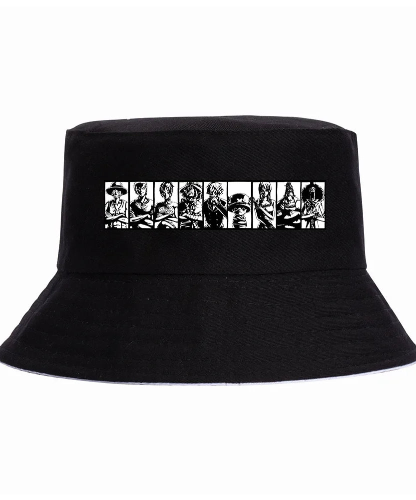One Piece Luffy Bucket Hats Fashion New High Quality Women Men Hiphop Cool Lady Male Summer Casual Fisherman Cap Outdoor Sun Cap
