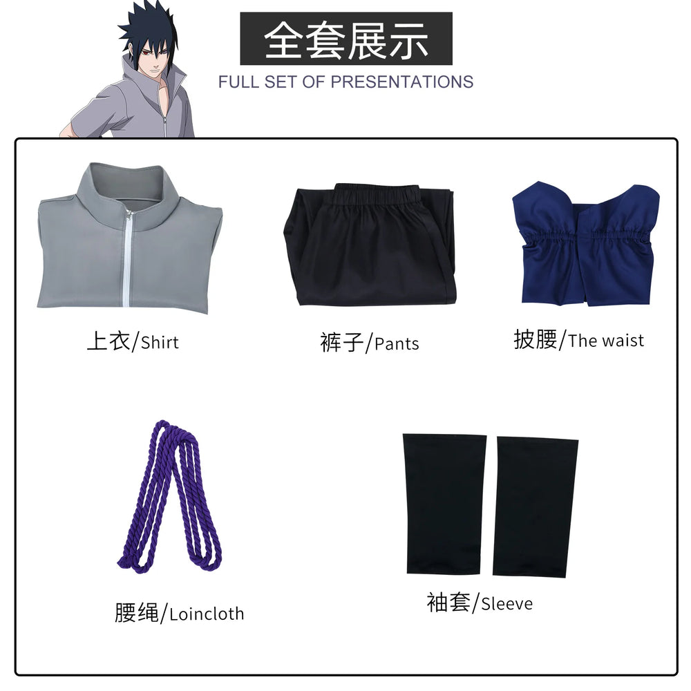 Anime Naruto Uchiha Sasuke Cosplay Costume – Premium Ninja Uniform Outfit for Adults 7