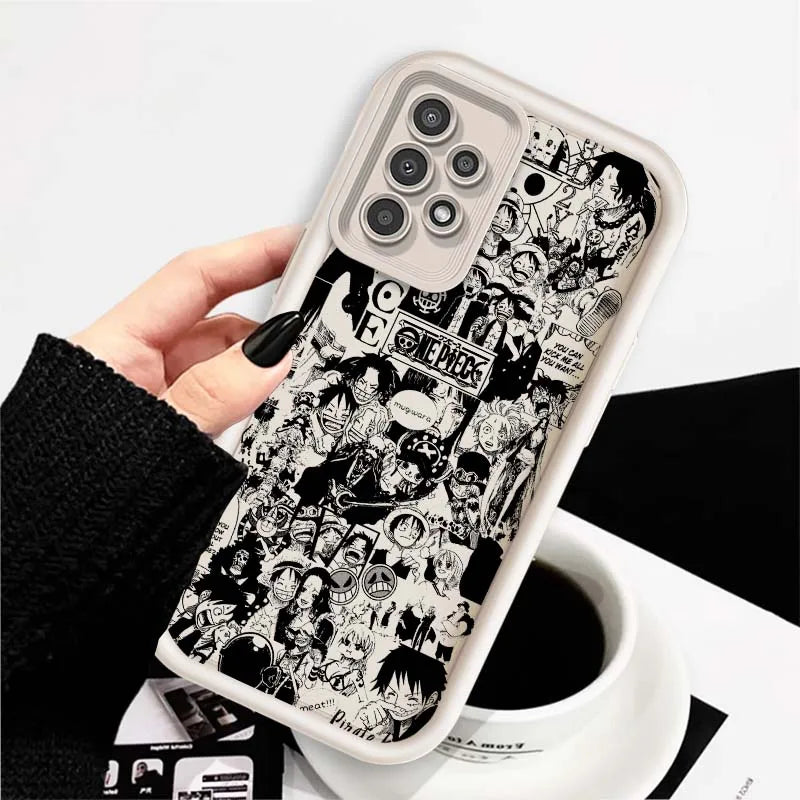 One Piece Nami D. Luffy Cute For Samsung A71 A52 A51 A34 A33 A22 A16 A15 A13 A04 A06 Note 20 Ultra 5G Eye Ladder Phone Case