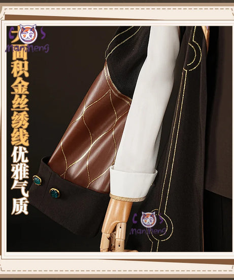 Aventurine Cosplay Costume Ten Stonehearts Uniform Honkai Star Rail  Hat Earrings Halloween Party for Women Men Props ManMeng