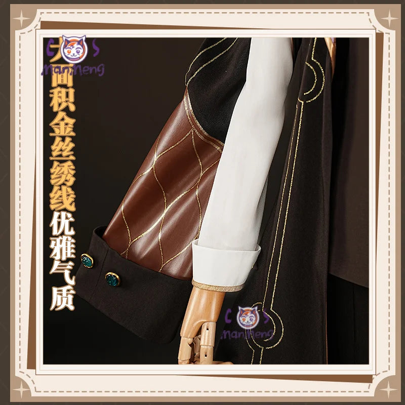 Aventurine Cosplay Costume Ten Stonehearts Uniform Honkai Star Rail  Hat Earrings Halloween Party for Women Men Props ManMeng