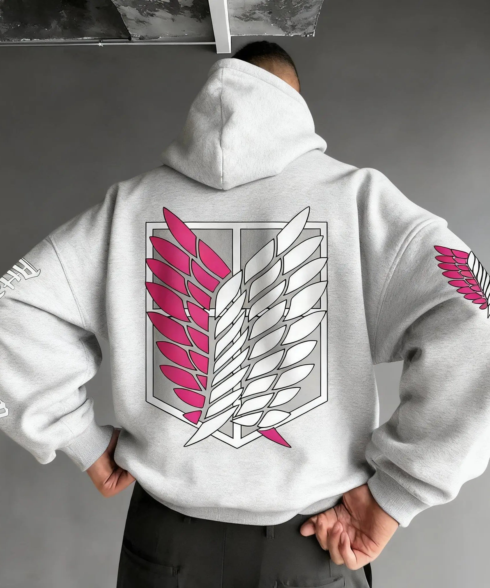 Oversized Casual Attack on Titan Anime Hoodie Men Women Wings Print Spring Autumn Pullover Sweatshirt Streetwear Fashion