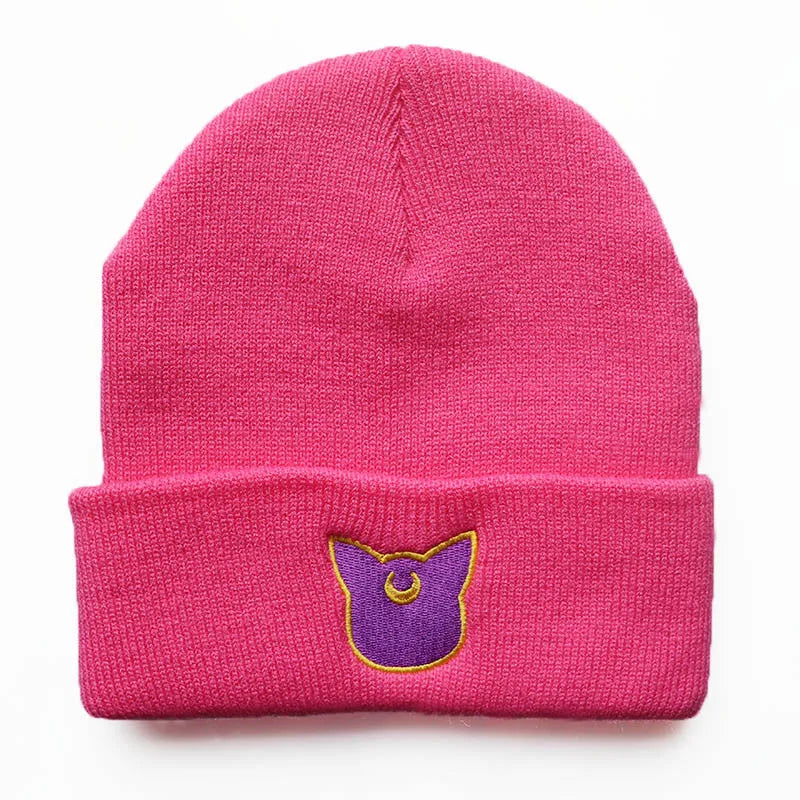 Sailor Moon Beanies Hats Anime Winter Street Punk Knitted Bonnet Caps Warm Elasticity Embroidery Hip Hop Cycling Skiing Hats