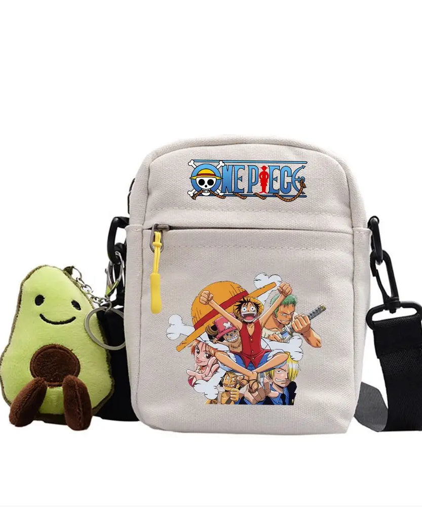 One Piece Shoulder Bag Anime Personality Creative Children's Print Crossbody Bag, Student Canvas Bag Holiday Gift
