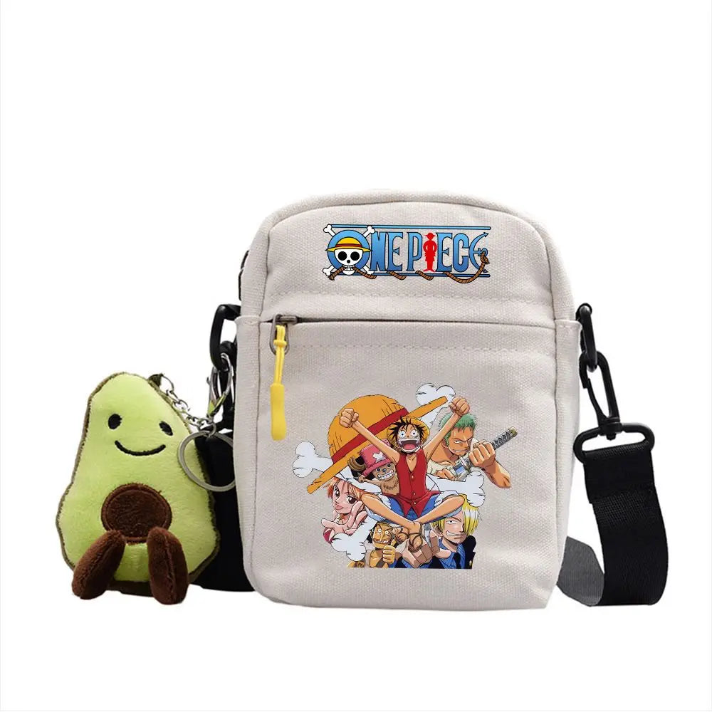 One Piece Shoulder Bag Anime Personality Creative Children's Print Crossbody Bag, Student Canvas Bag Holiday Gift