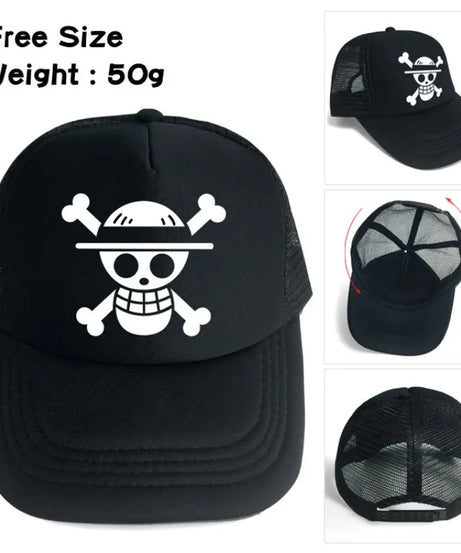 Anime Peripheral One Piece Series Men's and Women's New Personalized Creative Fashion Versatile Sunshade Mesh Baseball Caps Gift