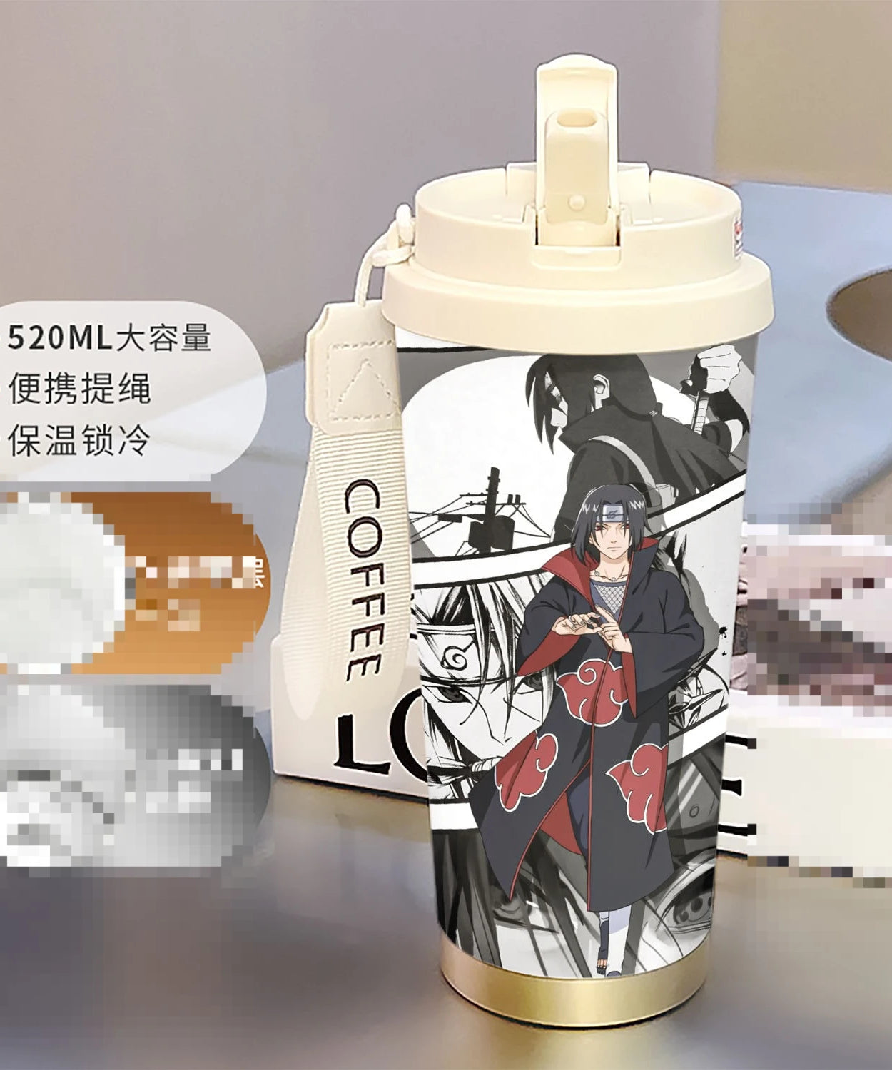 new Uzumaki Naruto cute and cool personality high-value two-dimensional student going out portable straw water cup birthday gift