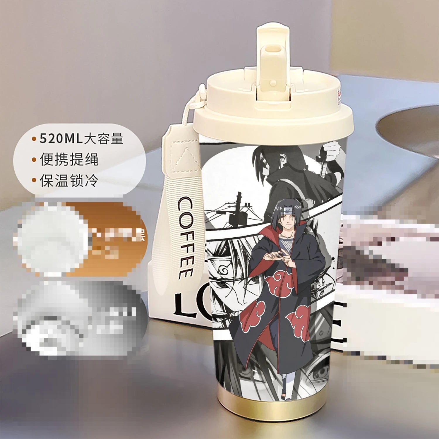 new Uzumaki Naruto cute and cool personality high-value two-dimensional student going out portable straw water cup birthday gift