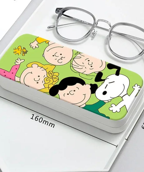 Snoopy Girl Korean Fresh Student Cute Disney Fashion Simple Anti-fall Portable Anti-Stress Folding Glasses Case
