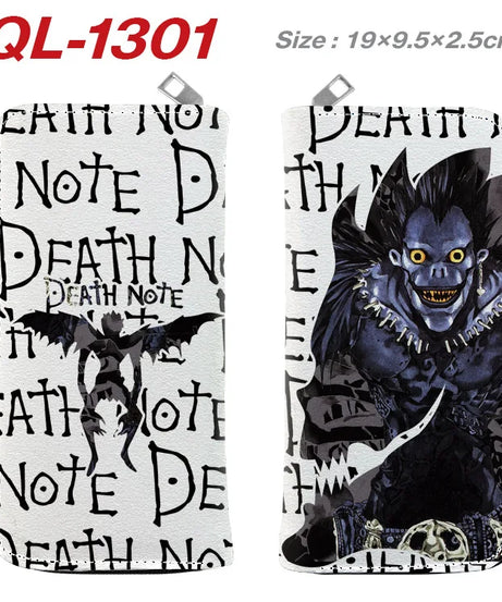 Death Note Anime Portable Zipper Wallet anime Long Purse Handbag Card Holder