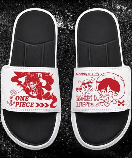One Piece Anime Luffy Zoro Nami  Pattern New Slippers Men and Women Fashionable Flat Outdoor Comfortable Sandals Gift