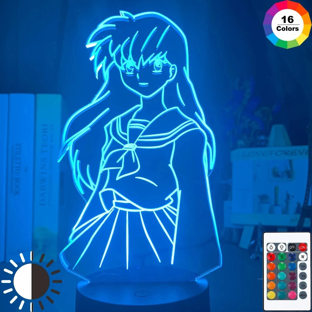 3D Led Nightlight Anime Inuyasha for Child Bedroom Decor Lighting Birthday Gift