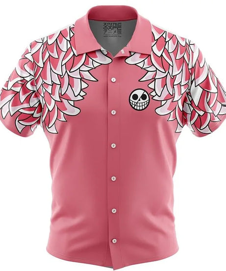 One Piece Luffy Anime Button Up Hawaiian Shirt Fashion Trend Breathable Loose Versatile Casual Sports Summer Men Cosplay Clothes