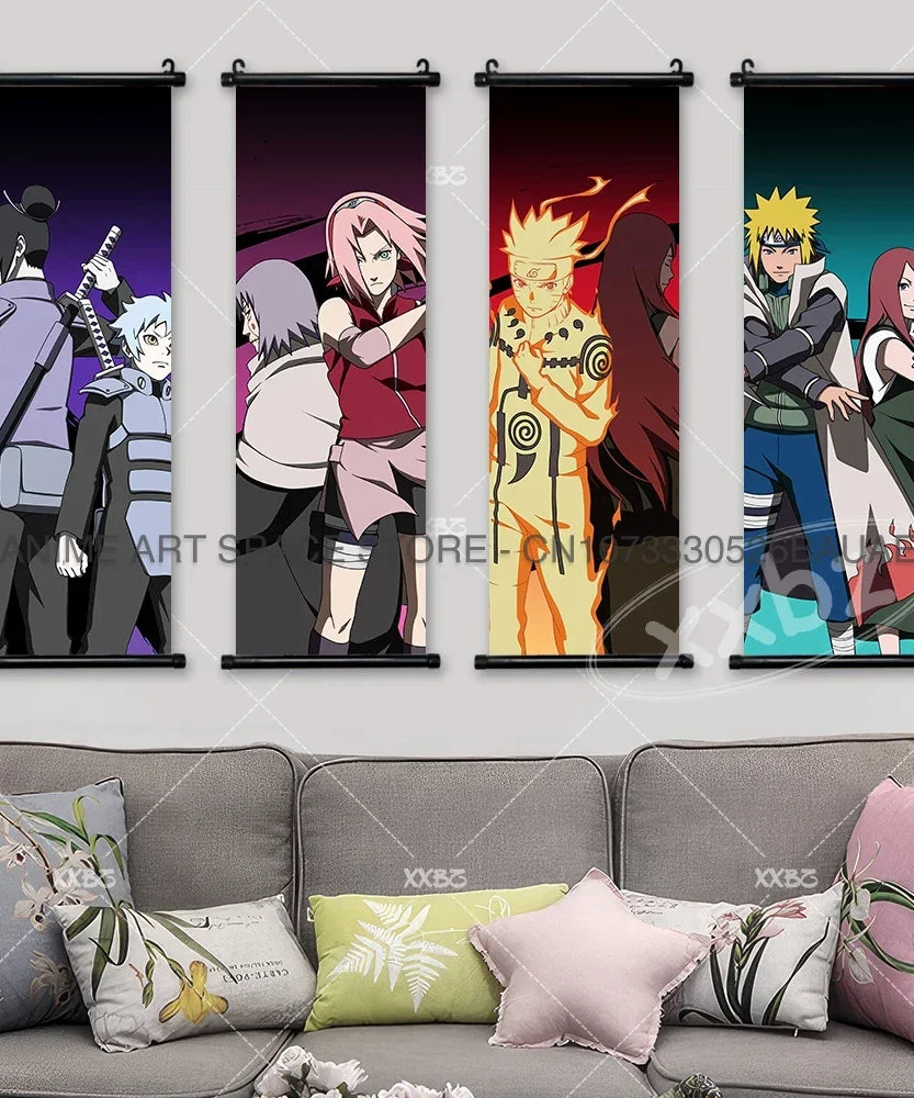Naruto Characters Wall Scroll Decoration