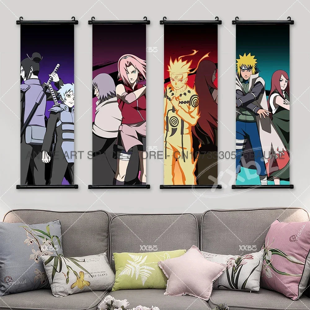 Naruto Characters Wall Scroll Decoration