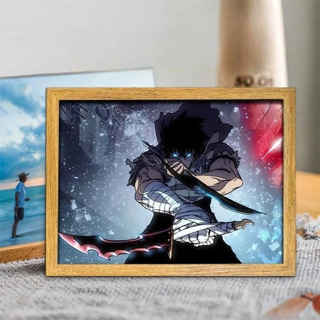 Solo Leveling LED Portrait Lamp – Cha Hae-In & Cheng Xiaoyu Anime Light Art