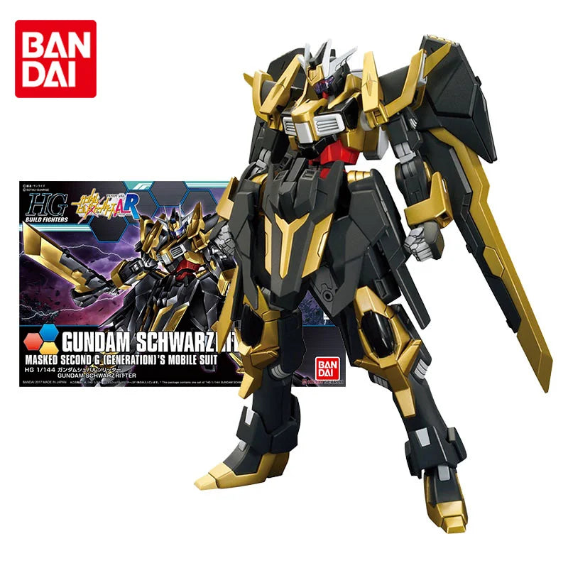 Model Kit Anime Figure Toys HGBF 1/144 Gundam Schwarzritter Genuine Gunpla Anime Action Figure Toys for Children