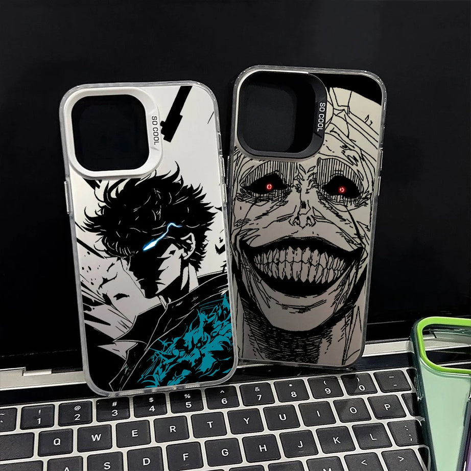 Anime Solo Leceling Cool For Apple iPhone 15 14 13 12 11 X XS XR 8 7 Pro Max Plus Matte Colored Silver Phone Case