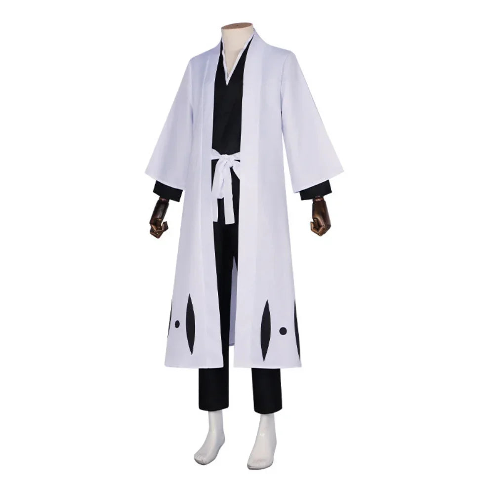 Anime Bleach Aizen Sousuke Cosplay Costume Wig Sets Bleach Thousand Year Blood War Gotei 13 Team 5 Captain Robe Kimono Outfits