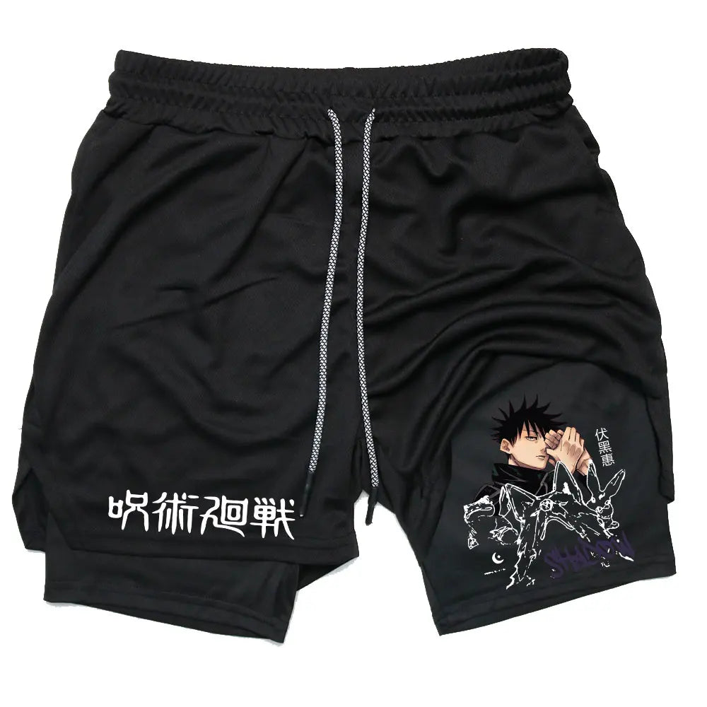 Jujutsu Kaisen Satoru Gojo 2-in-1 Compression Gym Shorts – Quick-Dry Activewear 8