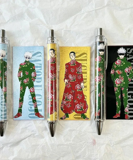 Hot Sales 3 PCS Jujutsu Kaisen Satoru Gojo Fushiguro Megumi Gel Pen Signature Pen Anime Peripheral Student Ballpoint Pen 0.5