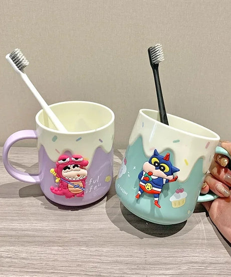 400ml Crayon Shinchans Cute Children Toothbrush Cup Anime Home Bathroom Toothpaste Holder Colorful Toothbrush Tools Storage Cup
