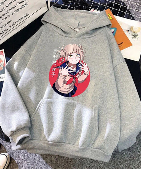 New Fashion Personality Hoodies Anime Himiko Toga Printing Hooded Pullover Women Men Casual Long Sleeve Sweatshirts Tops