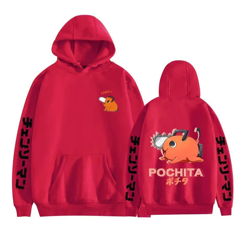 Chainsaw Man Pochita Graphic Pullover Hoodie – Anime Harajuku Streetwear 2