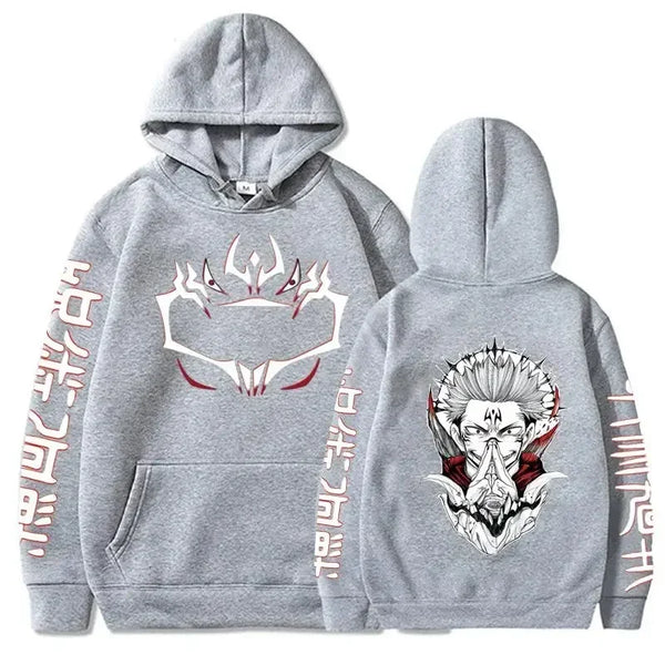 Anime Jujutsu Kaisen Ryomen Sukuna Graphic Hoodie – Harajuku Casual Pullover Sweatshirt for Men & Women
