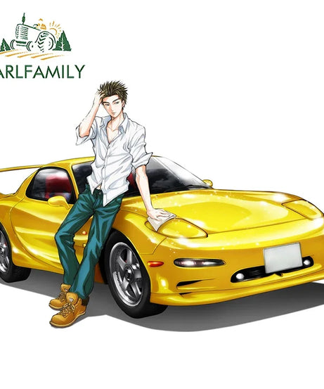 EARLFAMILY 13cm For ILLEGALSTREET X ANIME Window Fine Decal Sunscreen Car Sticker Anime Car Accessories Decoration