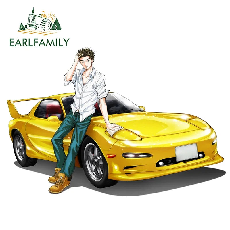EARLFAMILY 13cm For ILLEGALSTREET X ANIME Window Fine Decal Sunscreen Car Sticker Anime Car Accessories Decoration