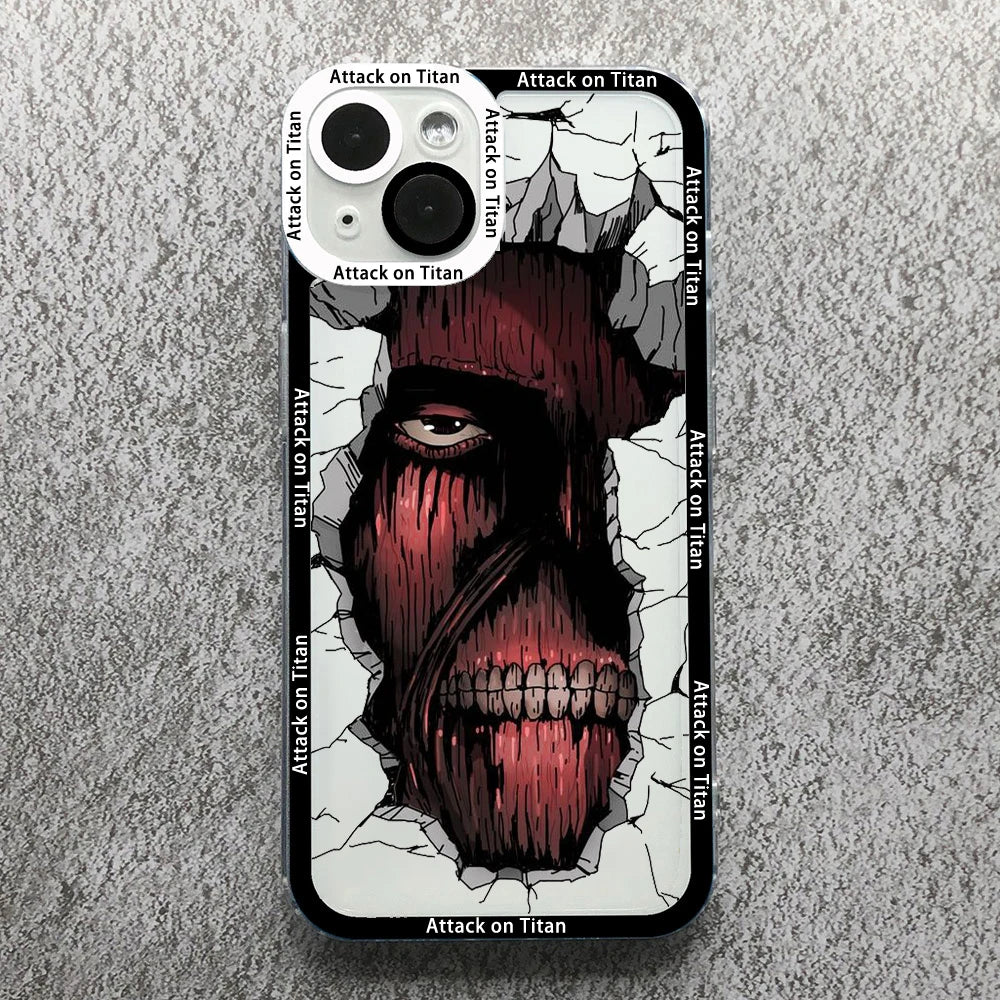 Anime Attack On Titan Phone Case For iPhone 17 16 15 14 13 12 11 Pro Max 17AIR 16Plus Clear Angel eyes Soft Silicone bumper Case