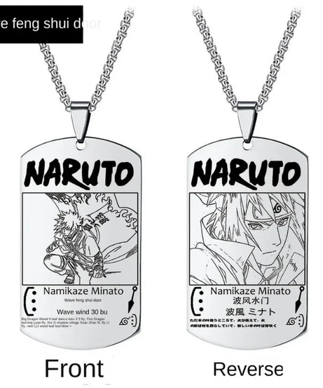Naruto Kakashi Necklace Pendant Stainless Steel Chain Fashion Alloy Student Children Creative Necklace Clothing Accessories Gift