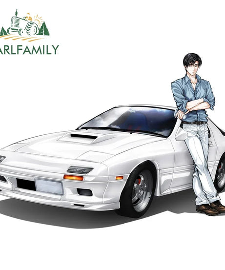 EARLFAMILY 13cm For ILLEGALSTREET X ANIME Window Fine Decal Sunscreen Car Sticker Anime Car Accessories Decoration