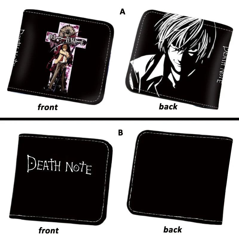 Anime Death Note Black Short PU Leather Wallet L.Lawliet YagamiLight Folding Purse Gift for Manga Fans