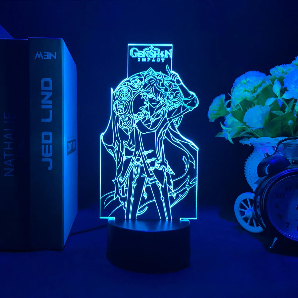 Newly Genshin Impact Night Light Yae Miko Game Figures Acrylic Stand Model 3D Table Lamp Kids Git Acrylic Bedside lamp