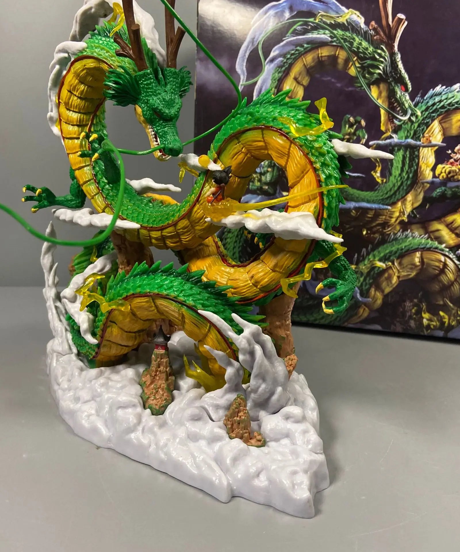 24cm Dragon Ball Anime Figure Shenron Figure Goku And Shenron Figurine Model Pvc Statue Doll Collection Room Toy Gifts