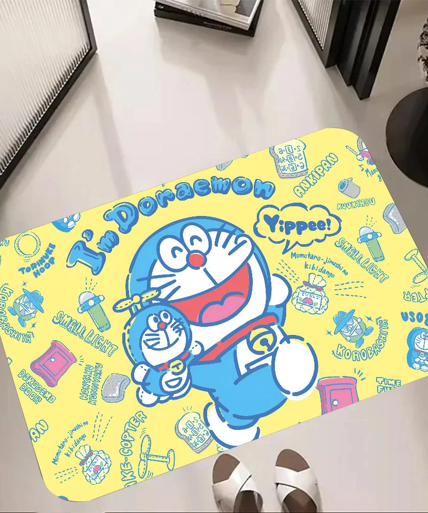 Doraemon Anime Floor Mat Home Carpet Bathroom Foot Mat Absorbent Non-Slip Doormat