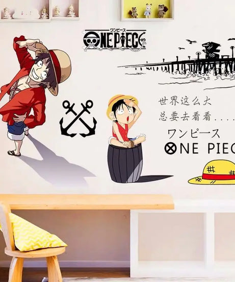 One Piece Anime Luffy Poster Wall Sticker Personality Creative Fashion Boys Dormitory Decoration Wallpaper Self Adhesive