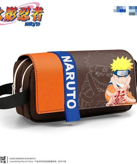 Naruto Sasuke Pencil Case Anime Personality Fashion Three-Layer Large Capacity Multifunctional Pencil Box for Boys