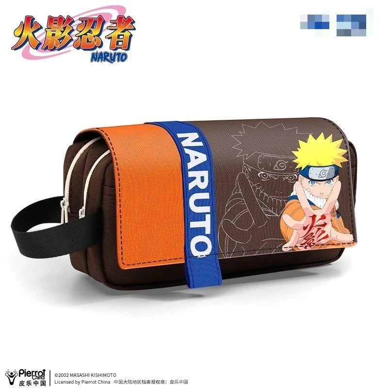 Naruto Sasuke Pencil Case Anime Personality Fashion Three-Layer Large Capacity Multifunctional Pencil Box for Boys