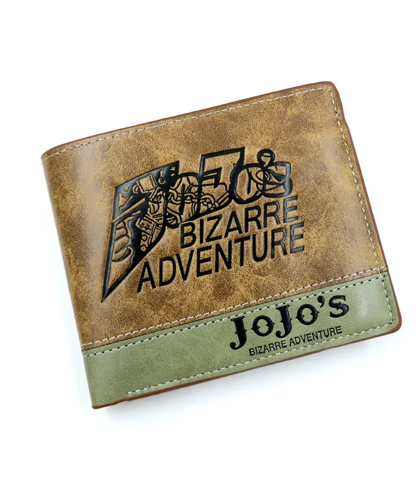 JoJo’s Bizarre Adventure Wallet – Jotaro Kujo Khaki Bifold & Coin Purse